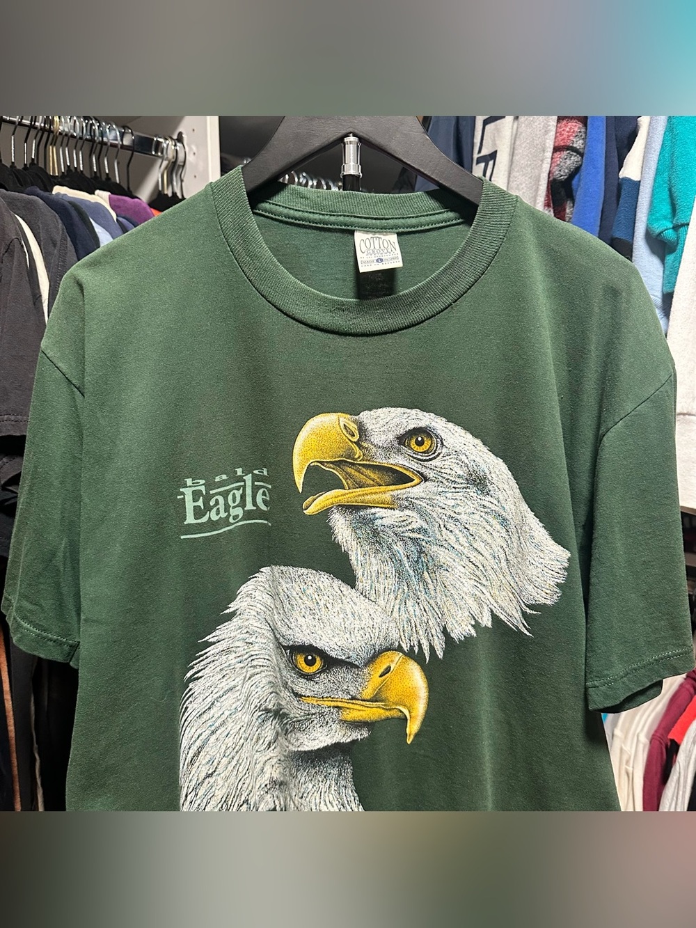 Vintage 90s Bald Eagle T-shirt Size Large